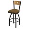 Holland Bar Stool Co 25" Swivel Counter Stool, Black Wrinkle, Med Back, Canter Saddle Seat 83025BWMedMplB012 - alternate 1